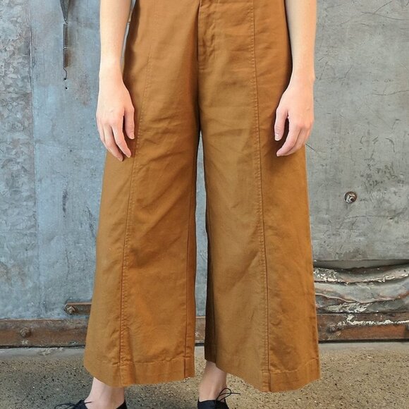 Esby Cropped Pants Terracotta High Waist Size 4 - Picture 3 of 4